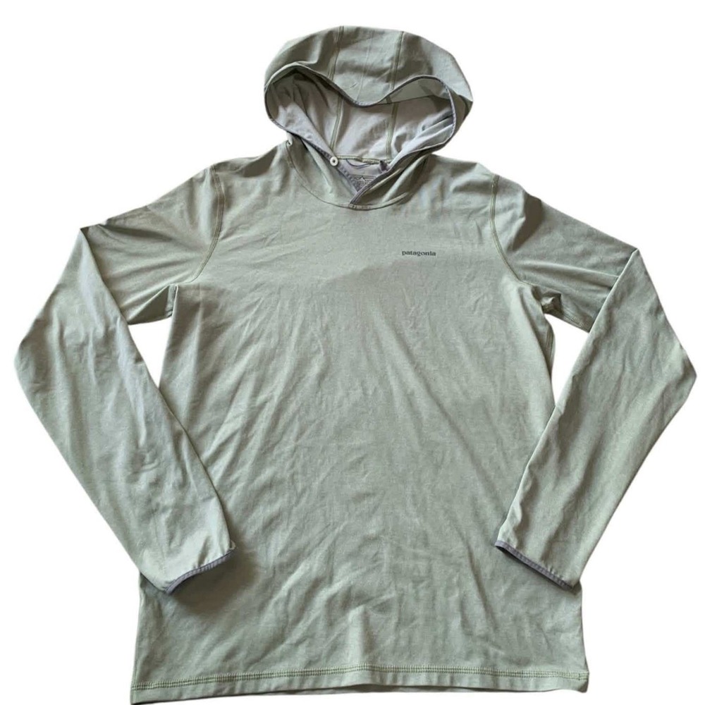 Patagonia Sun Hoody Mens XS Sage Green Lees Ferry Anglers Graphic Gorpcore 52123